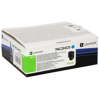 Originálny toner Lexmark 74C2HC0 (74C2HCE, 74C0H20), azúrový, 12000 strán
