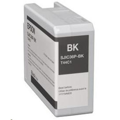 Originálny atrament Epson T44C1 (C13T44C140,  SJIC36P-BK), čierny, 80 ml