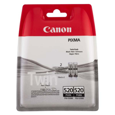 Originálny atrament Canon PGI-520Bk (2932B009, 2932B019), čierny, 2 × 19 ml, 2-pack