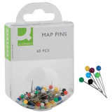 Špendlíky Q-Connect s farebnou hlavičkou, 60 ks