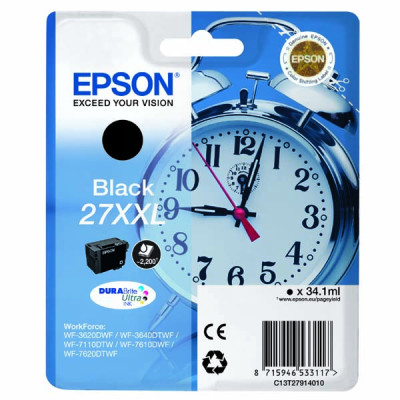 Originálny atrament Epson T2791 (C13T27914012, 27XXL), čierny, 34,1 ml