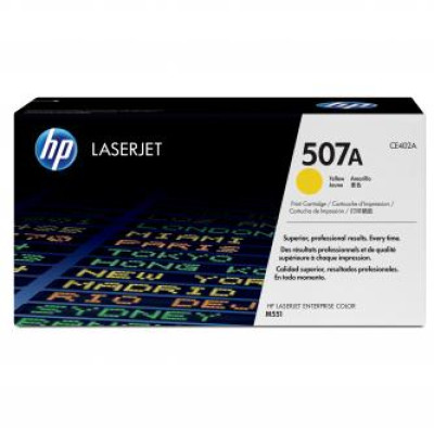 Originálny toner HP CE402A (507A), žltý, 6000 strán