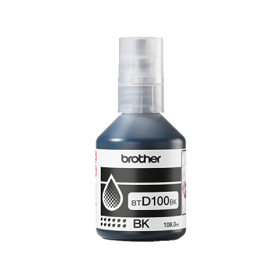 Originálny atrament Brother BT-D100BK, čierny, 7500 strán (108 ml)