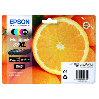 Originálny atrament Epson T3357 (C13T33574010, T33XL), CMYK, 12,2 ml + 3 × 8,9 ml + 8,1 ml