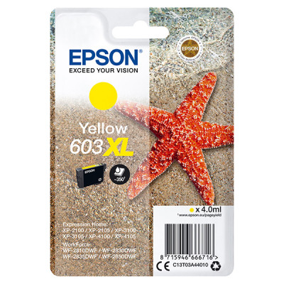 Originálny atrament Epson T03A4 (C13T03A44010, 603XL), žltý, 350 strán (4 ml), XL
