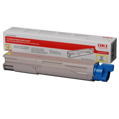 Originálny toner Oki C3300 (43459433), žltý, 1500 strán