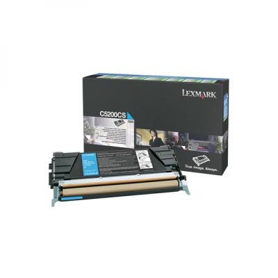 Originálny toner Lexmark C5200CS, azúrový, 1500 strán