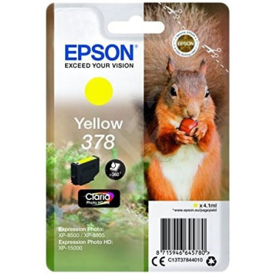 Originálny atrament Epson T3784 (C13T37844010), žltý, 4,1 ml