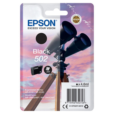 Originálny atrament Epson T02V1 (C13T02V14010, 502), čierny, 4,6 ml