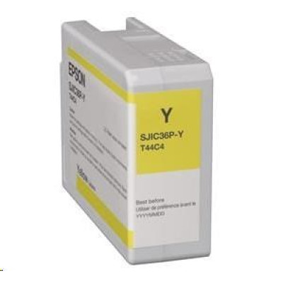 Originálny atrament Epson T44C4 (C13T44C440, SJIC36P-Y), žltý, 80 ml