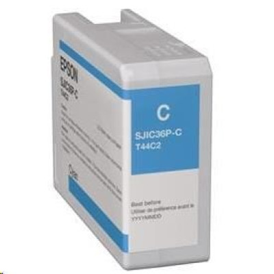 Originálny atrament Epson T44C2 (C13T44C240, SJIC36P-C), azúrový, 80 ml