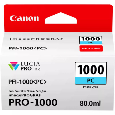 Originálny atrament Canon PFI-1000PC (0550C001), photo azúrový, 5140 strán (80 ml)