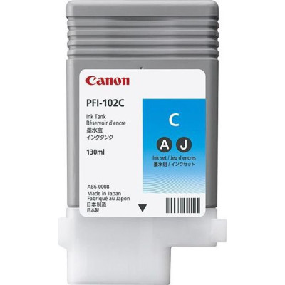 Originálny atrament Canon PFI-102C (0896B001), azúrový, 740 strán (130 ml)