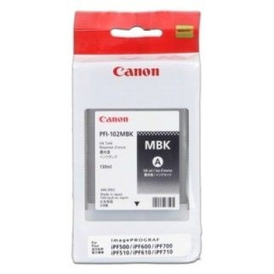 Originálny atrament Canon PFI-102MBk (0894B001), matne čierny, 740 strán (130 ml)