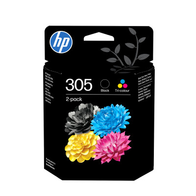 HP 6ZD17AE (305), originálny atrament, čierny/farebný, 2-pack