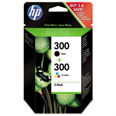 Originálny atrament HP CN637EE (300), čierny/farebný, 2 × 4 ml, 2-pack