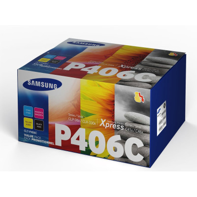 Originálny toner Samsung CLT-P406C (SU375A), CMYK, 3 × 1000 + 1500 strán, 4-pack