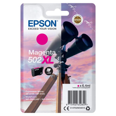 Originálny atrament Epson T02W3 (C13T02W34010, 502XL), purpurový, 6,4 ml