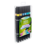 Obojstranné štetcové fixy Cricco - sada 12 pastelových farieb