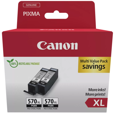 Canon PGI-570XL PGBK (0318C007, 0318C010), originálny atrament, čierny, 2-pack