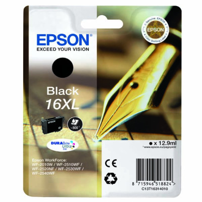 Originálny atrament Epson T1631 (C13T16314010), čierny, 12,9 ml